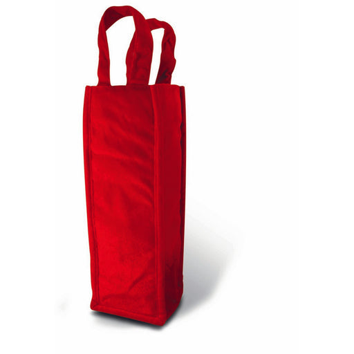 Panne Velvet Wine Bottle Tote - Red