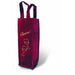 Panne Velvet Wine Bottle Tote - Burgundy ""Cheers""