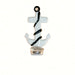 Glass Wine Stopper Anchor White with Black Stripes