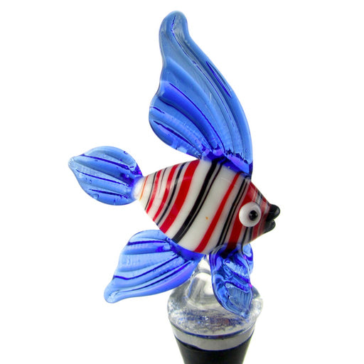 Glass Wbs Fish Stripes White/Red/Blue