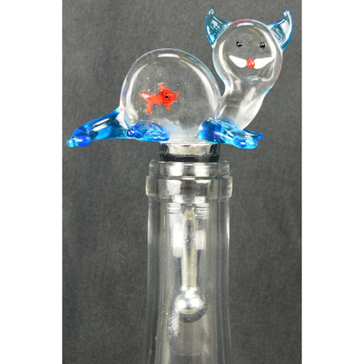 Glass Wbs Cat With Fish In Belly