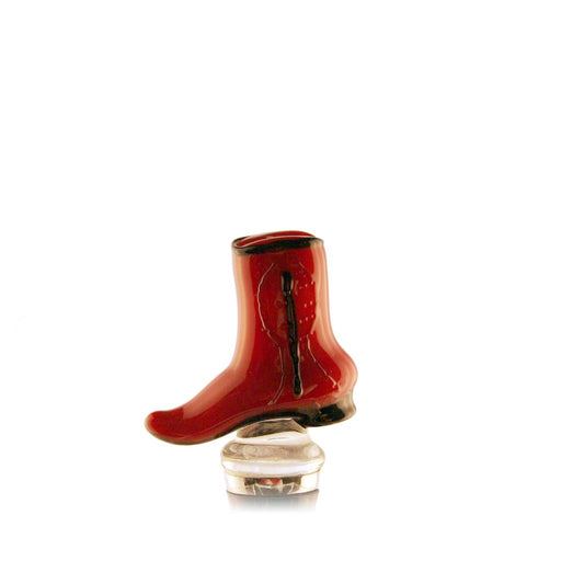 Glass Bottle Stopper Boot Red