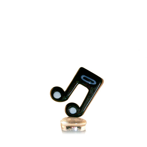 Glass Bottle Stopper Music Notes Black