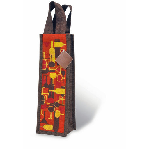 Natural Jute Wine Bottle Tote - Bottoms Up