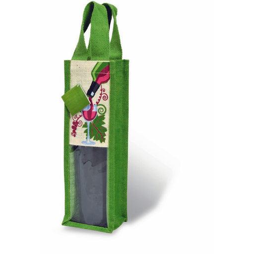 Natural Jute Wine Bottle Tote - Pout It On
