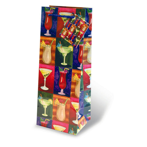 Printed Paper Wine Bottle Bag  - Cocktail Hour