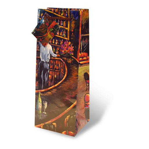 Printed Paper Wine Bottle Bag  - Grand Hotel