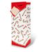 Printed Paper Wine Bottle Bag  - Candy Cane