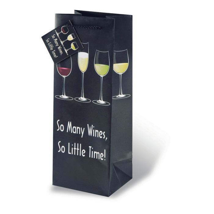 Printed Paper Wine Bottle Bag  - So Many Wines
