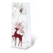 Printed Paper Wine Bottle Bag  - Reindeer