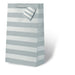 Foil Paper Wine Bottle Bag  - Silver Stripe