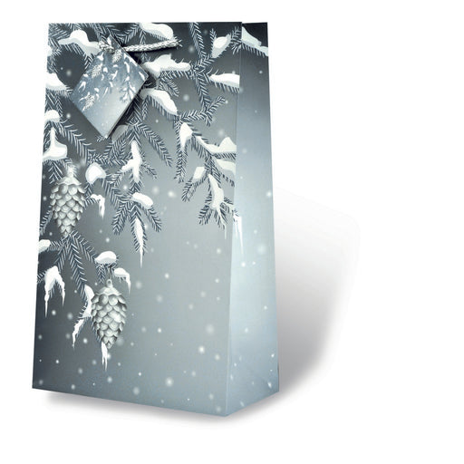 2 Bottle Printed Paper Wine Bottle Bag  - Snow Cones