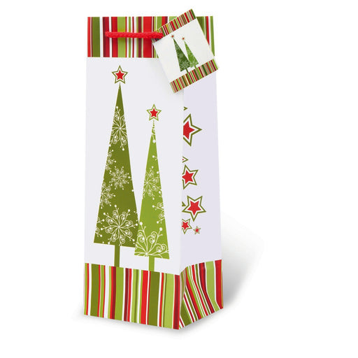 Printed Paper Wine Bottle Bag  - Starry Christmas