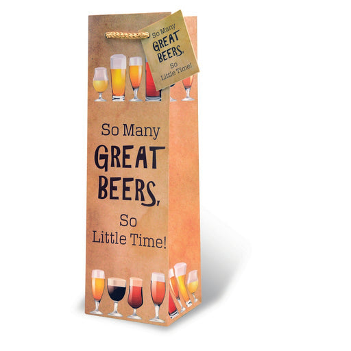 Printed Paper Beer Bottle Bag  - So Many Great Beers