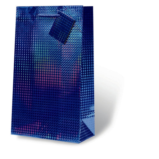 Blue Foil Two Bottle Wine Gift Bag