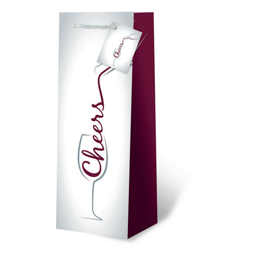 Silver Pour Some Cheer Wine Bottle Gift Bag
