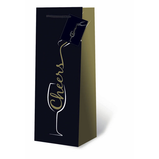 Gold Pour Some Cheer Wine Bottle Gift Bag