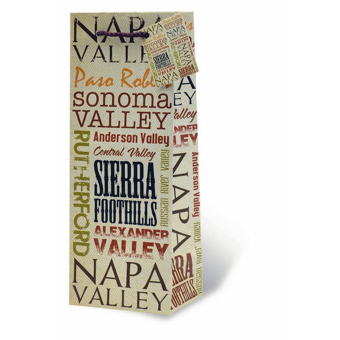 California Wine Country Wine Bottle Gift Bag