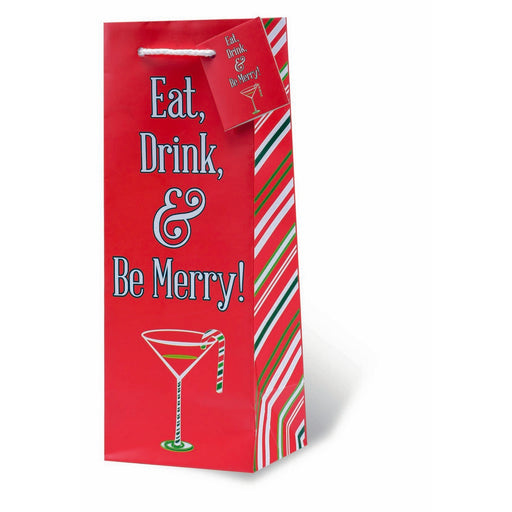 Eat, Drink, and Be Merry Wine Bottle Gift Bag