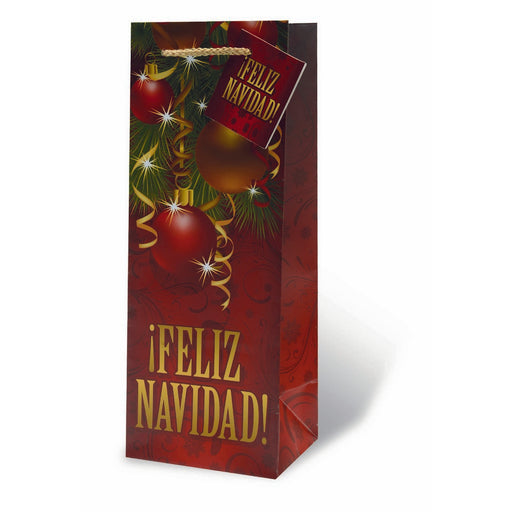 Feliz Navidad Wine Bottle Gift Bag