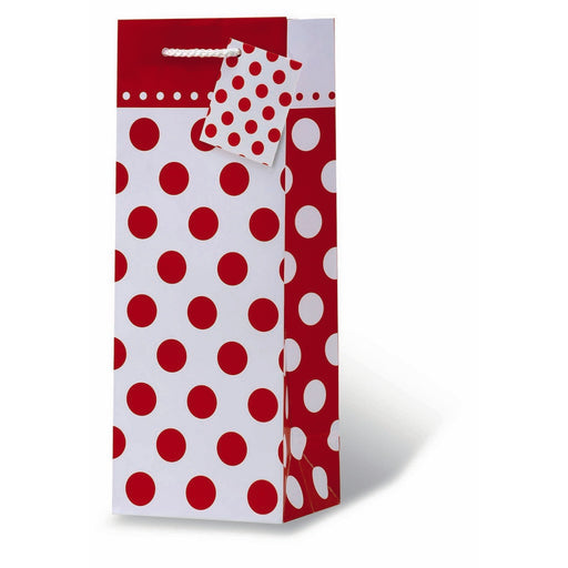Red Polka Dots Wine Bottle Gift Bag