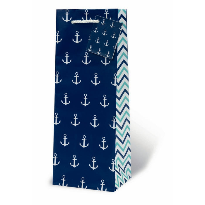 Anchors Aweigh Wine Bottle Gift Bag