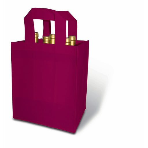 Burgundy 6 Bottle Non-Woven Tote