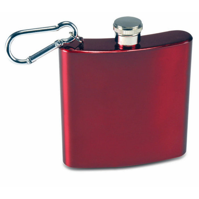 6 OZ  Red Carabiner Flask