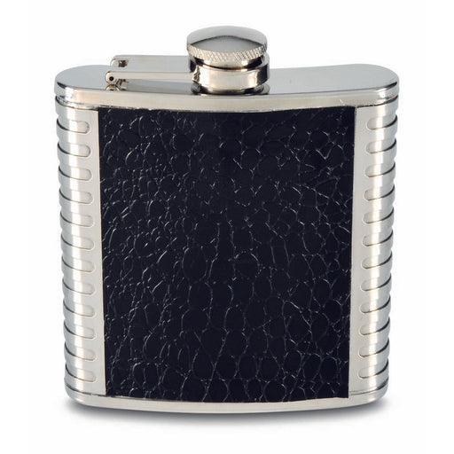 6 OZ Flask - Black & Metal