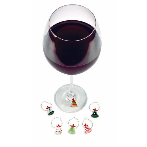 Wine  Charms - Glass Christmas Trees