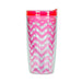 Vingo 10Oz Double-Walled Wine Tumbler - Chevron Pink