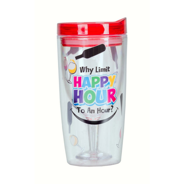 Why Limit Happy Hour To An Hour? Insulated Wine Tumbler 10 oz