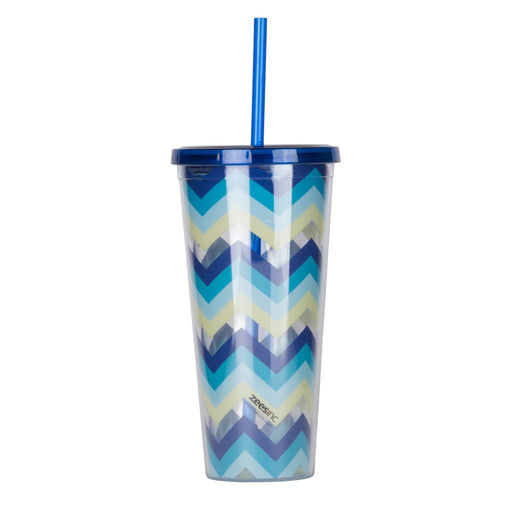Thirzt 2 Go Tumbler with Lid & Straw - Multi-Blue