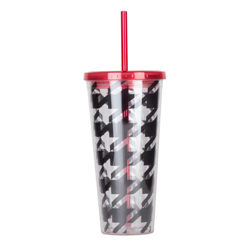 Thirzt 2 Go Tumbler with Lid & Straw - Houndstooth