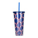 Thirzt 2 Go Tumbler with Lid & Straw - Moroccan Blue/Red