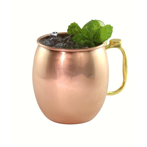 Moscow Mule Copper Mug with Brass Handle/Thumb Rest 30 oz (Style: Smooth)