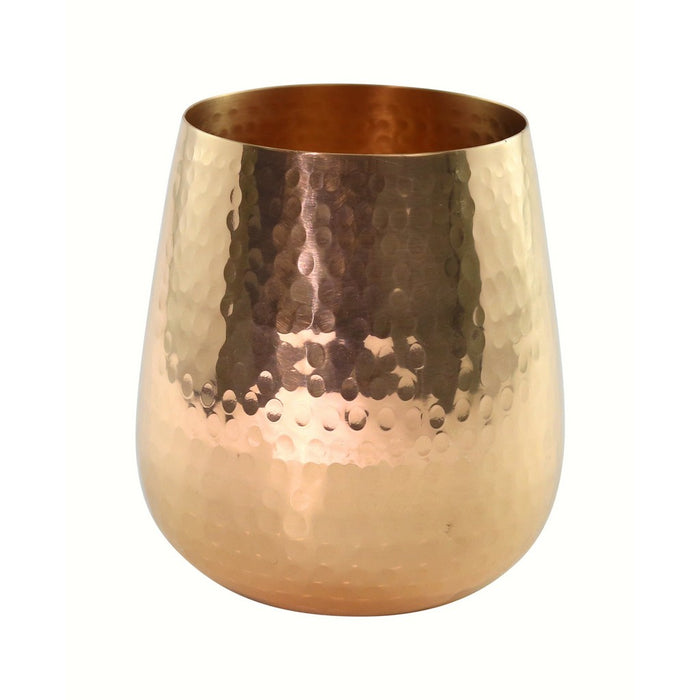 Copper Wine Glass Stemless - 12 oz Hammered