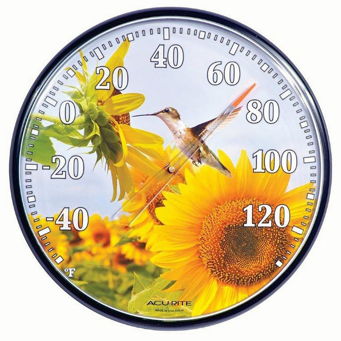 Sunflower Hummingbird Thermometer