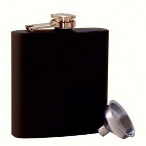 Grippy Black Stainless Steel Flask