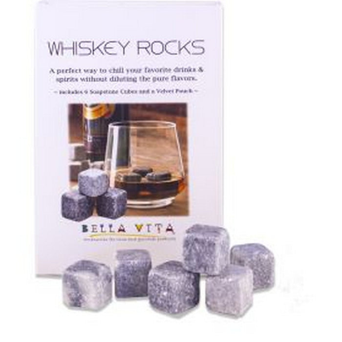 6 Soapstone Cubes with velvet pouch in each box