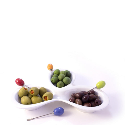 Olive Trio - Sets of Serving Bowls with Picks