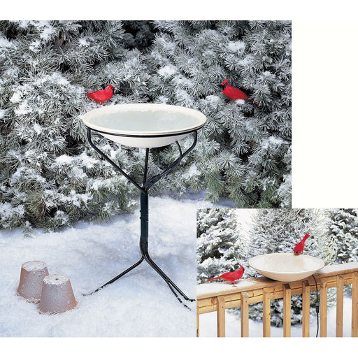 20 in. Heated Bird Bath w/Metal Stand