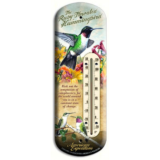 Hummingbird Tin Thermometer