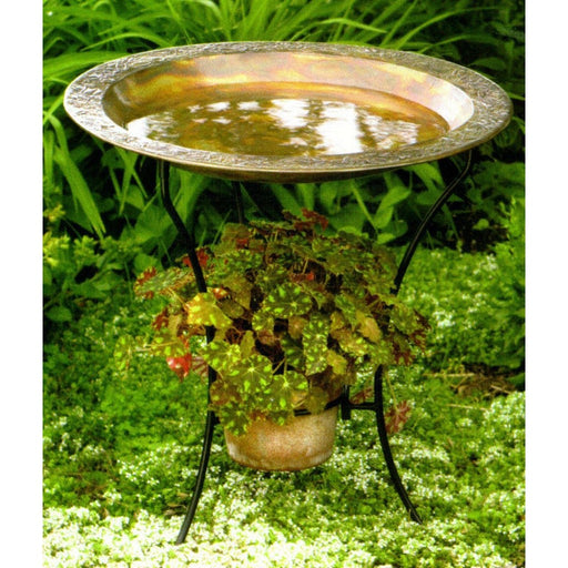 Copperplated Steel Birdbath