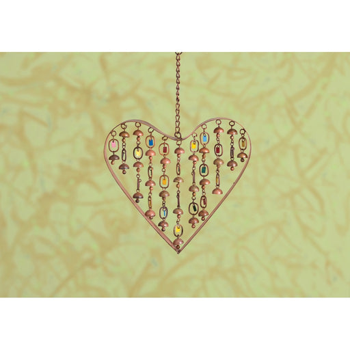 Heart w/Dangles 9 inch Windchime