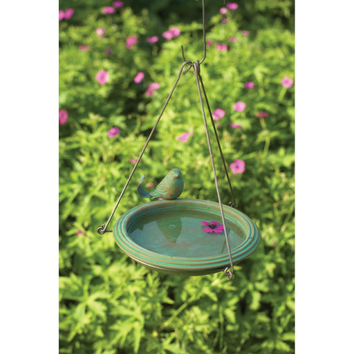 Bird Bath Teal Round Hanging