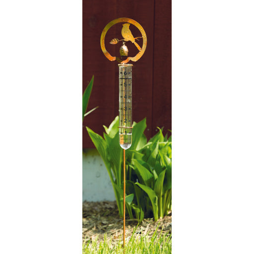 Flamed Bird Rain Gauge Stake