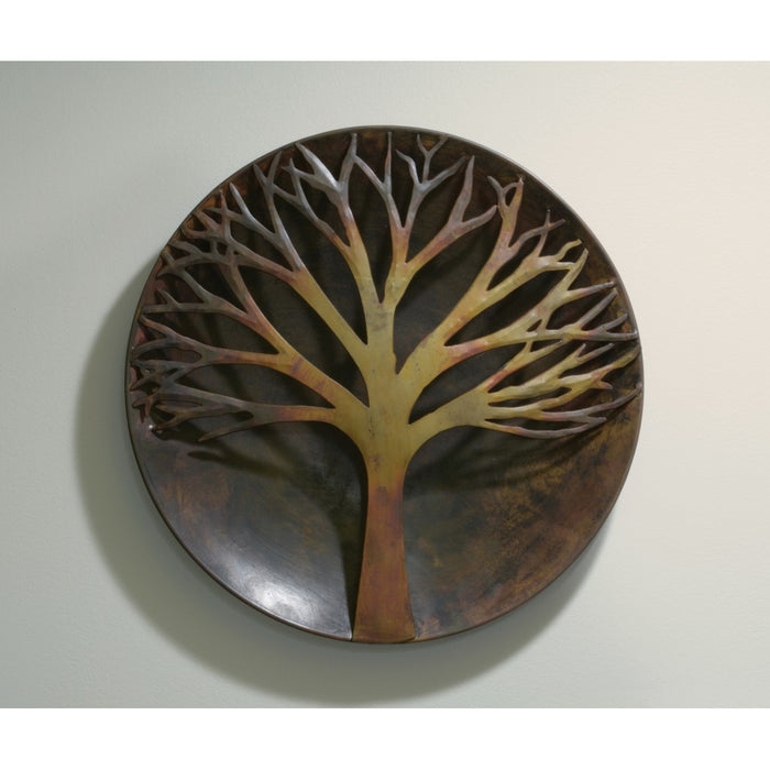 Raised Tree Flamed Wall Disc 12 inch