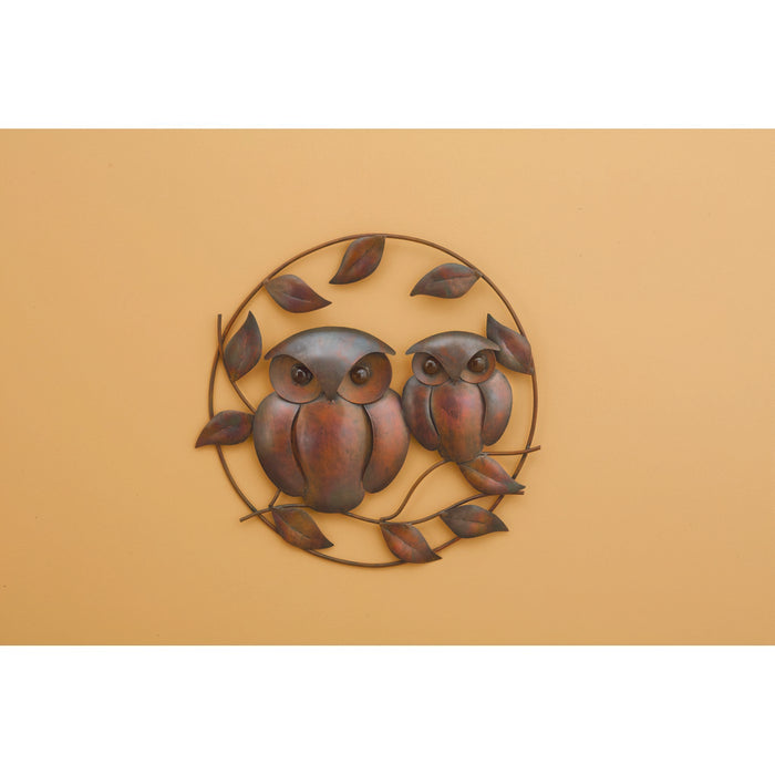 Owl Duo Flamed Wall Decor