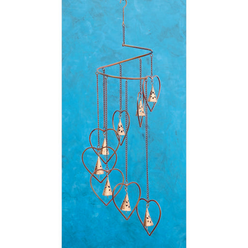 Hearts with Bells Spiral Mobile